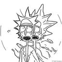 Rick and Morty who are masters and have devil horns on their heads tattoo design idea