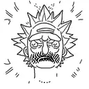 Rick and Morty who are masters and have devil horns on their heads tattoo design idea