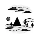 landscape, dad and son tattoo design idea