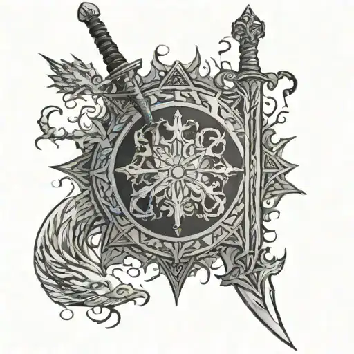 Game of thrones Blackfyre and Dark sister sword tattoo tattoo design idea