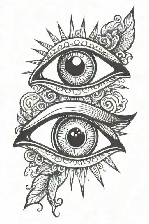 eye ball worship god praise  tattoo design idea