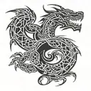 Tattoo for left upper arm, only black inc. Using Mortal Kombat Dragon logo without circle tattoo design idea
