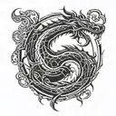 Tattoo for left upper arm, only black inc. Using Mortal Kombat Dragon logo without circle tattoo design idea