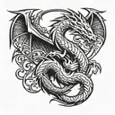 Tattoo for left upper arm, only black inc. Using Mortal Kombat Dragon logo without circle tattoo design idea