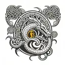 Tattoo for left upper arm, only black inc. Using Mortal Kombat Dragon logo without circle tattoo design idea