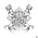 A tattoo design of four intertwined arms representing a close-knit group, with each arm showcasing a different occupation symbol (such as a hammer for a carpenter, a stethoscope for a doctor, etc.) tattoo design idea