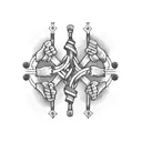 A tattoo design of four intertwined arms representing a close-knit group, with each arm showcasing a different occupation symbol (such as a hammer for a carpenter, a stethoscope for a doctor, etc.) tattoo design idea