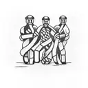 A tattoo design of four intertwined arms representing a close-knit group, with each arm showcasing a different occupation symbol (such as a hammer for a carpenter, a stethoscope for a doctor, etc.) tattoo design idea