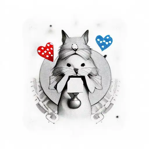 Alice in wonderland down the rabbit hole matrix red pill theme tattoo design idea