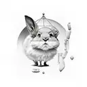 Alice in wonderland down the rabbit hole matrix red pill theme tattoo design idea