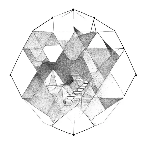 Hexagon Shaped Moon tattoo design idea