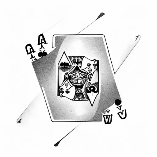 three aces poker card love symbol  tattoo design idea