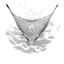 stingray, wave,  tattoo design idea