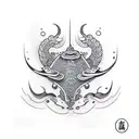 stingray, wave,  tattoo design idea