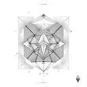 A geometric design incorporating elements of Greek mythology and civil engineering symbols tattoo design idea