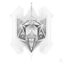 A geometric design incorporating elements of Greek mythology and civil engineering symbols tattoo design idea