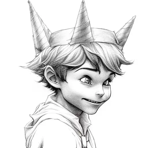 Peter Pan with a sign "Don't grow up" is a trap tattoo design idea