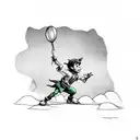 Peter Pan with a sign "Don't grow up" is a trap tattoo design idea