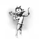 Peter Pan with a sign "Don't grow up" is a trap tattoo design idea