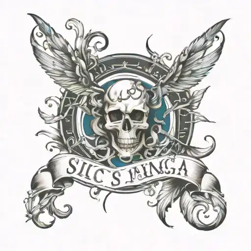 Sic Parvis Magna written tattoo design idea