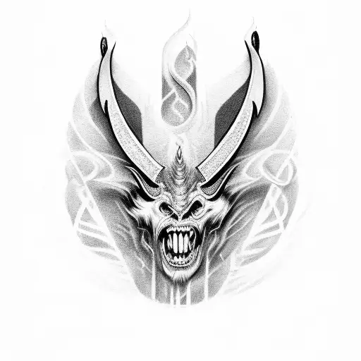 When you are favored by god, you are also favored by the devil tattoo design idea