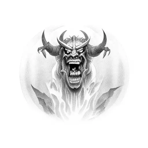 god vs devil tattoo design idea