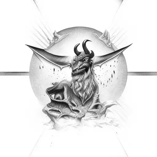 When you are favored by god, you are also favored by the devil tattoo design idea