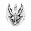 When you are favored by god, you are also favored by the devil tattoo design idea