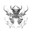 When you are favored by god, you are also favored by the devil tattoo design idea