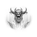 god vs devil tattoo design idea