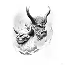 god vs devil tattoo design idea