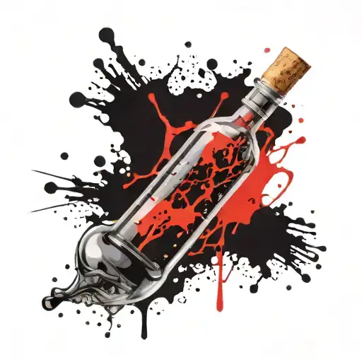 message in a bottle  tattoo design idea