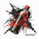 message in a bottle  tattoo design idea