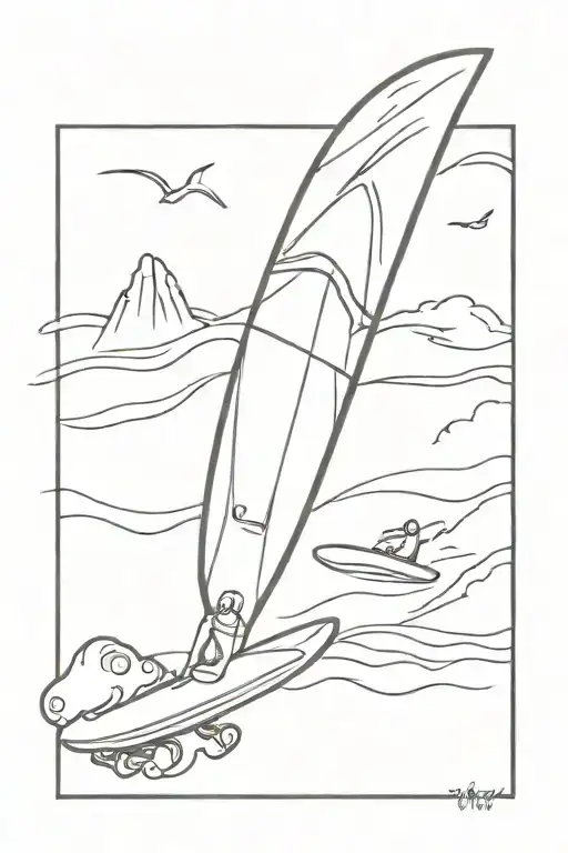 outline of wakeboard, surfboard and snowboard  tattoo design idea