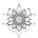 Daisy with metatron tattoo design idea