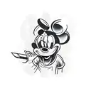 Mickey Mouse,  half skull tattoo design idea