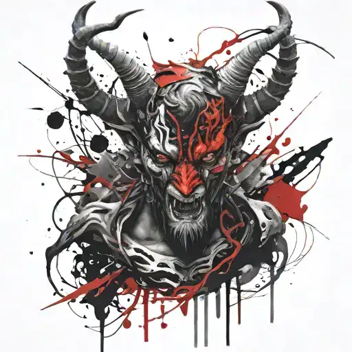 alpha male demon tattoo design idea