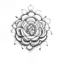 cast iron flowers tattoo design idea