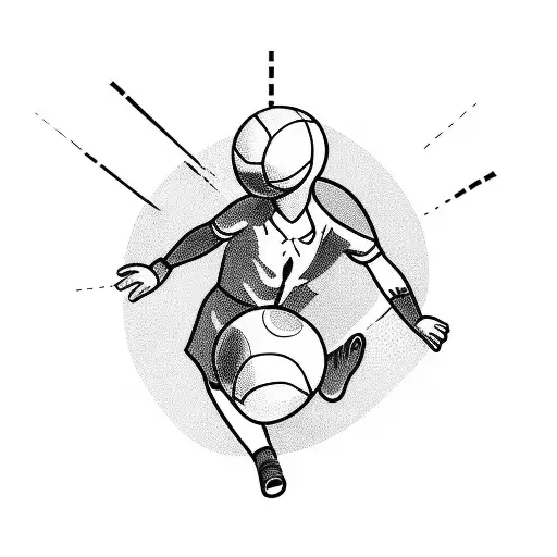 Handball player in action tattoo design idea