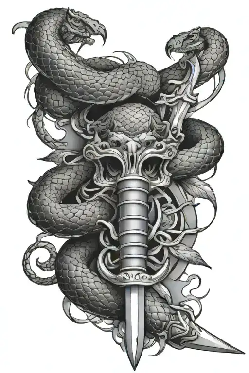 snake sword tattoo tattoo design idea
