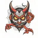 eyes devil all arm tattoo design idea