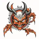 eyes devil all arm tattoo design idea