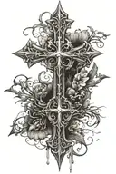 Gothic cross tattoo design idea
