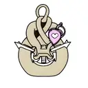 Anchor with a heart loop tattoo design idea