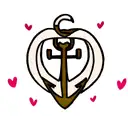 Anchor with a heart loop tattoo design idea