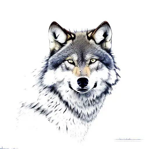 Grey wolf with a furious gracing tattoo design idea