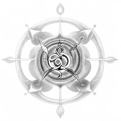 Shiva Trident with Om (Hindi) tattoo design idea
