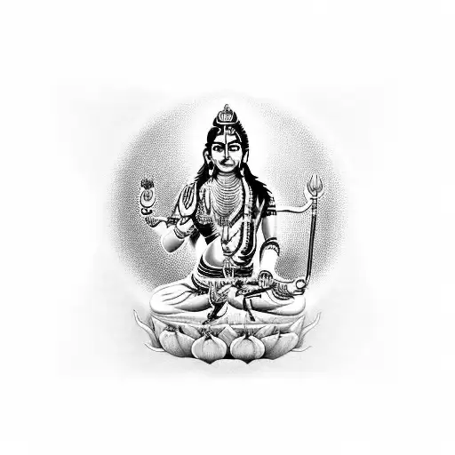 Shiva Trishool with Om (Hindi) tattoo design idea