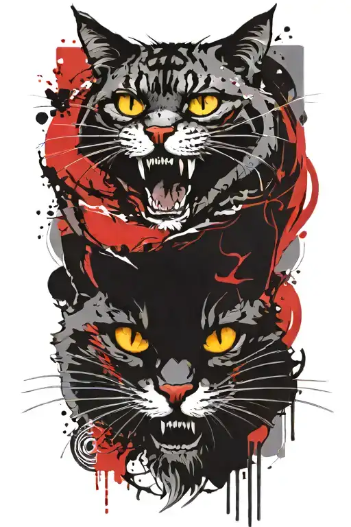 background behind Cheshire cat mixing designs tattoo design idea