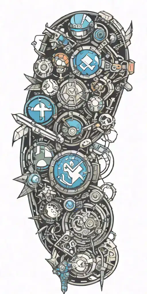 horizon zero dawn halo Mario MegaMan pacman tattoo design idea